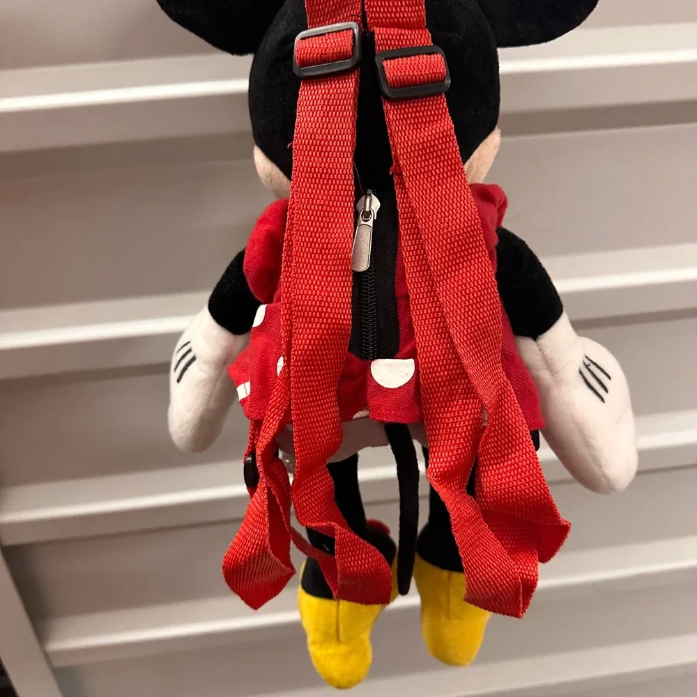 Minnie‎ Mouse Plush Backpack Disney Polka Dot Dress Small Kids Toddler